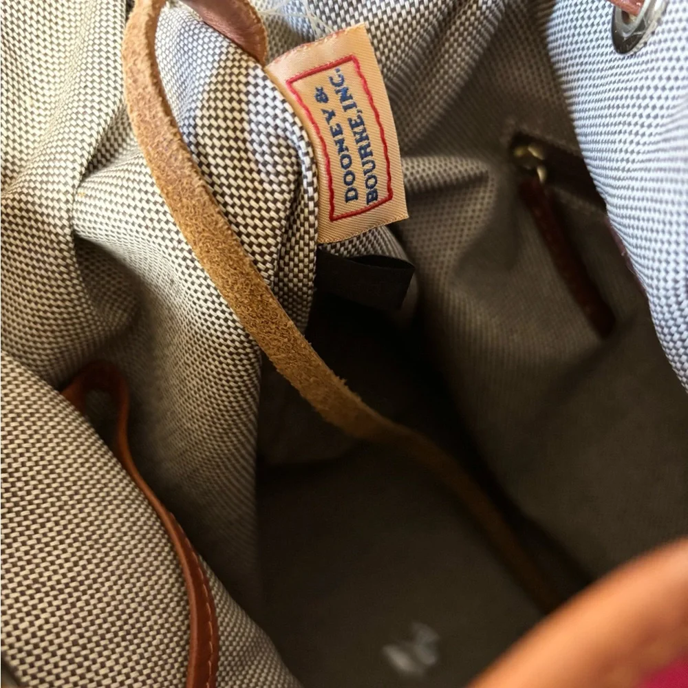 Dooney & Bourke red and Brown vintage bucket Bag